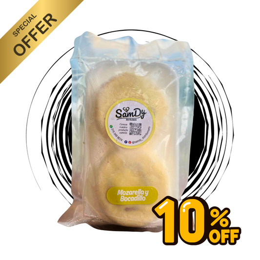 Arepas de buñuelo mozzarella/bocadillo - Paq X 4
