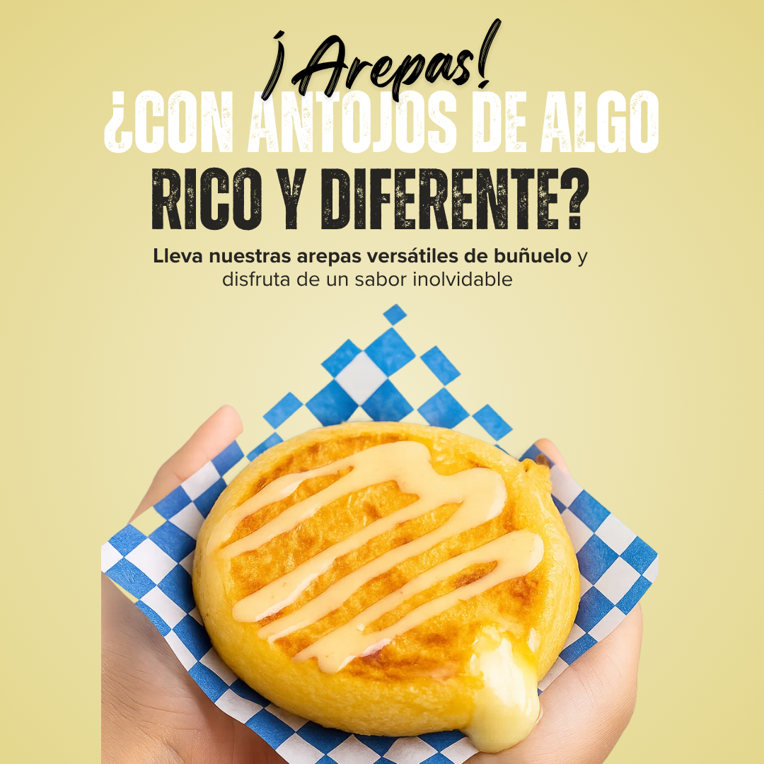 Arepas de buñuelo mozzarella/bocadillo - Paq X 4